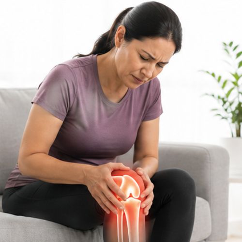 Patient experiencing knee and joint pain seeking non-surgical relief