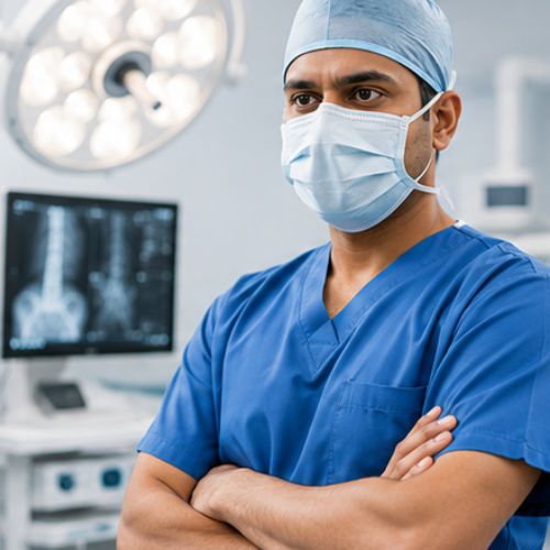 Orthopaedic surgeon attending advanced endoscopic spine surgery training